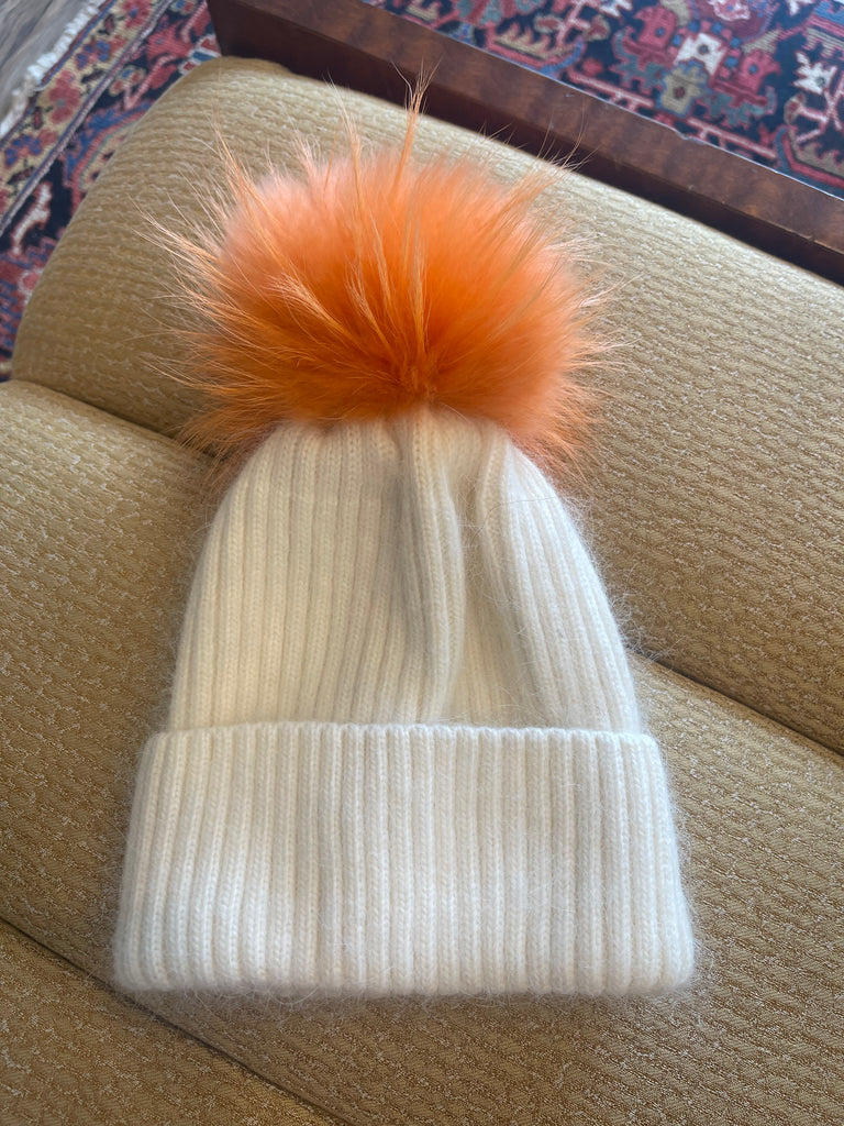 Angora/Wool Pom Hats