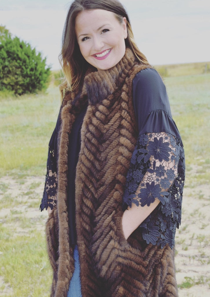 Knitted Mink Tunic Vest